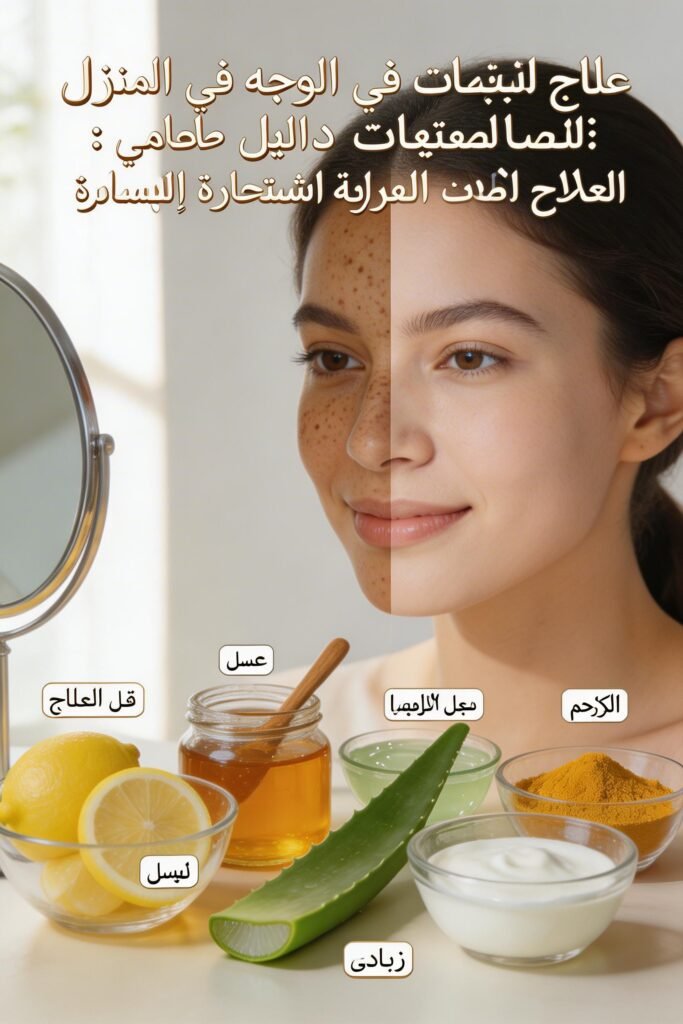 Read more about the article علاج التصبغات في الوجه في المنزل: دليل شامل للتفتيح الآمن واستعادة إشراقة البشرة