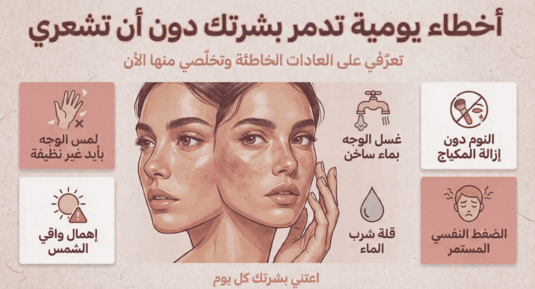 Read more about the article أخطاء يومية تدمر بشرتك دون أن تشعري