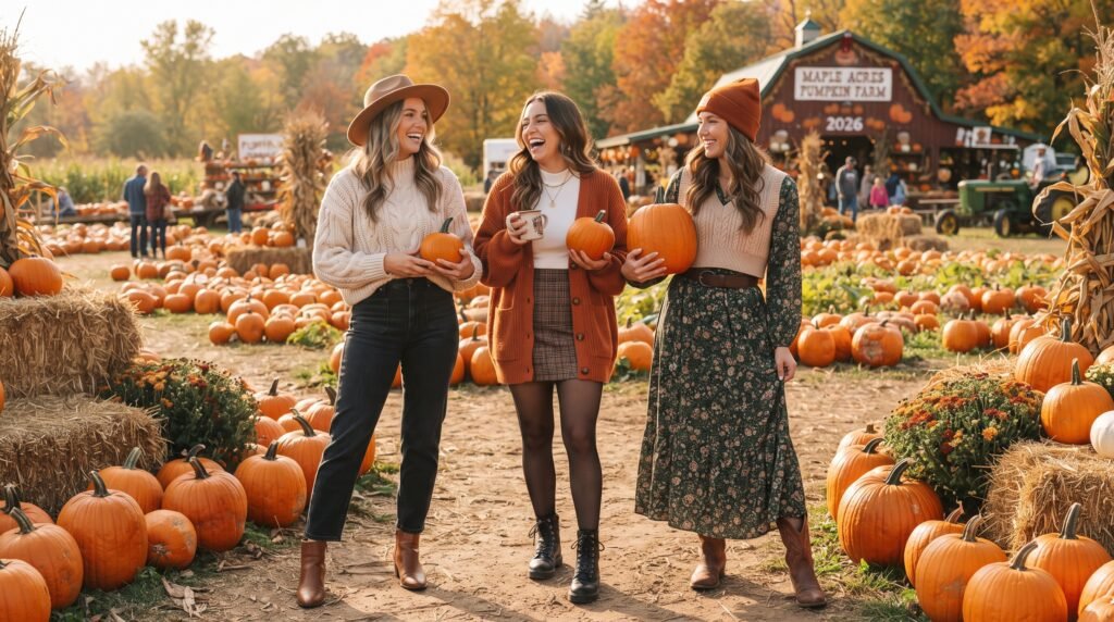 Read more about the article Pumpkin Patch Aesthetic & Pumpkin Patch Outfits: 3 Cozy Fall Looks to Try in 2026