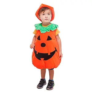Wewill Halloween Orange Pumpkin Patch Cutie Unisex Costume Set for Party Children Clothing Fancy Dress Up 3-4year